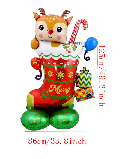 1 sada veľkých stojanov, podstavcových vianočných ozdôb, Santa Claus, snehuliak, los, balóny, novoročné vianočné dekorácie, Navidad 2024, dekorácia