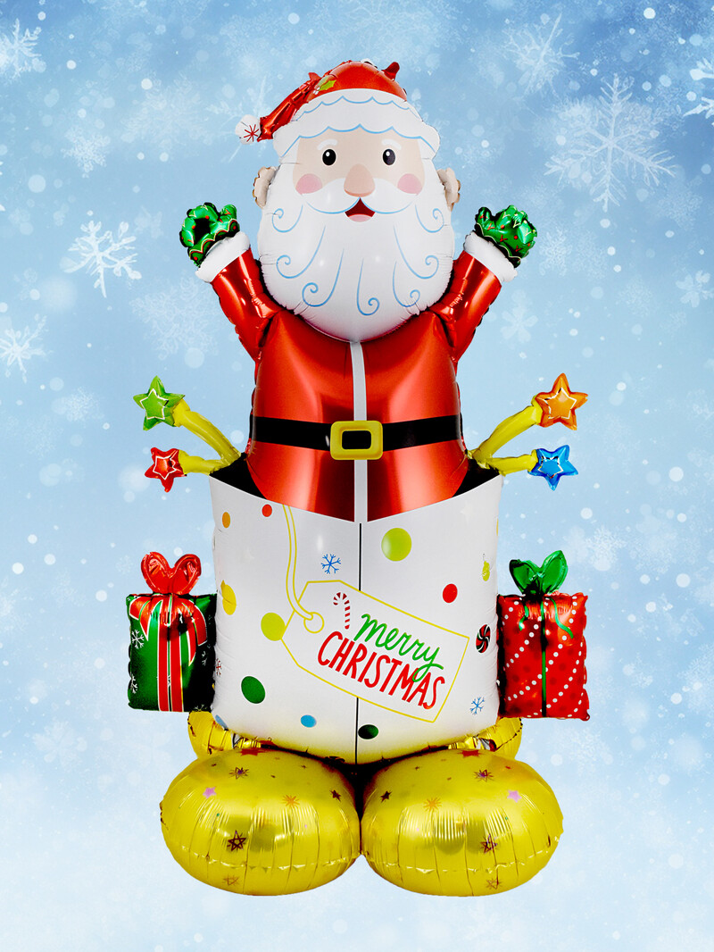 1 sada veľkých stojanov, podstavcových vianočných ozdôb, Santa Claus, snehuliak, los, balóny, novoročné vianočné dekorácie, Navidad 2024, dekorácia