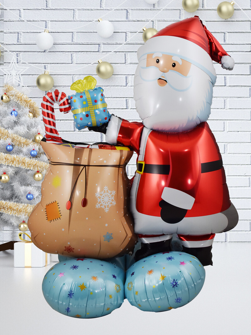1 sada veľkých stojanov, podstavcových vianočných ozdôb, Santa Claus, snehuliak, los, balóny, novoročné vianočné dekorácie, Navidad 2024, dekorácia