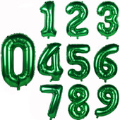 Baloane cu numere mari de 32 inch, verde închis, Jungle Safari, balon de zi de naștere, balon din folie pentru petrecere 0 1 2 3 4 5 6 7 8 9 bile globos