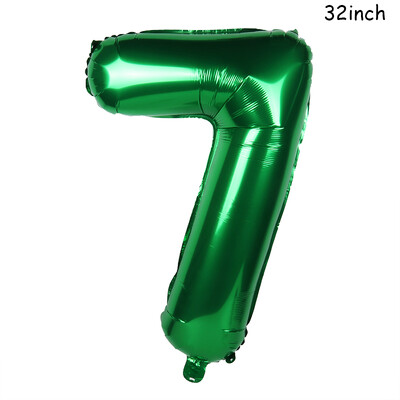 Baloane cu numere mari de 32 inch, verde închis, Jungle Safari, balon de zi de naștere, balon din folie pentru petrecere 0 1 2 3 4 5 6 7 8 9 bile globos