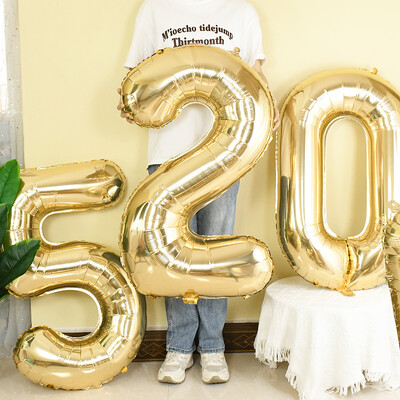 Baloane cu numere de aur Balon din folie de 40 inchi Copii adulți Ziua de naștere Aniversare Decorare Petrecere Aur 0 1 2 3 4 5 6 7 8 9 Balon