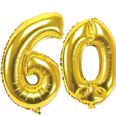 32 colių skaičius Figūrinis folijos balionai 10 20 30 40 50 60 70 80 90 metų Suaugusiųjų gimtadienio jubiliejaus dekoravimo oro balionas