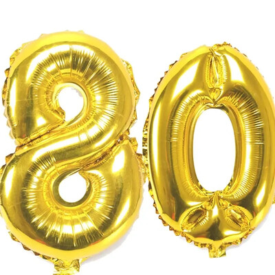 32 colių skaičius Figūrinis folijos balionai 10 20 30 40 50 60 70 80 90 metų Suaugusiųjų gimtadienio jubiliejaus dekoravimo oro balionas