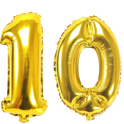 32 colių skaičius Figūrinis folijos balionai 10 20 30 40 50 60 70 80 90 metų Suaugusiųjų gimtadienio jubiliejaus dekoravimo oro balionas