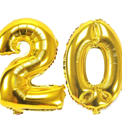 32 colių skaičius Figūrinis folijos balionai 10 20 30 40 50 60 70 80 90 metų Suaugusiųjų gimtadienio jubiliejaus dekoravimo oro balionas