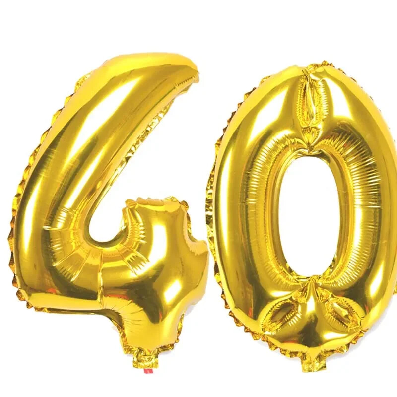 32 colių skaičius Figūrinis folijos balionai 10 20 30 40 50 60 70 80 90 metų Suaugusiųjų gimtadienio jubiliejaus dekoravimo oro balionas