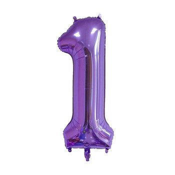 32 ιντσών Purple Number Balloon 0 1 2 3 4 5 6 7 8 9 Number Ballons Baby Shower Πάρτι γενεθλίων Επετείου γάμου Διακοσμήσεις στέμματος