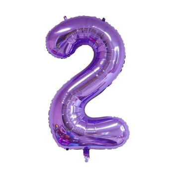 32 ιντσών Purple Number Balloon 0 1 2 3 4 5 6 7 8 9 Number Ballons Baby Shower Πάρτι γενεθλίων Επετείου γάμου Διακοσμήσεις στέμματος