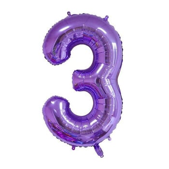 32 ιντσών Purple Number Balloon 0 1 2 3 4 5 6 7 8 9 Number Ballons Baby Shower Πάρτι γενεθλίων Επετείου γάμου Διακοσμήσεις στέμματος