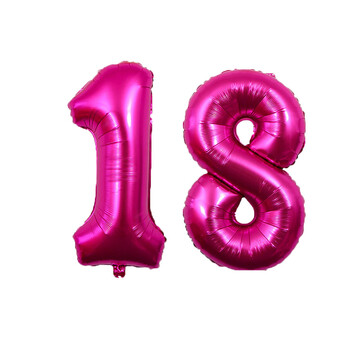 32 ιντσών Pink Rose Number Balloons Mylar Foil Number 16 18 20 21 24 25 26 30 40 50 Διακοσμήσεις για πάρτι γενεθλίων για κορίτσια με μπαλόνι ηλίου