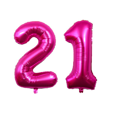 Baloane cu număr de trandafiri roz de 32 inch Număr din folie Mylar 16 18 20 21 24 25 26 30 40 50 Baloane cu heliu Decoratiuni pentru petrecerea de aniversare fete