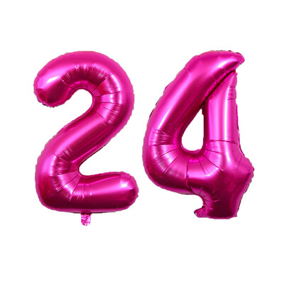 Baloane cu număr de trandafiri roz de 32 inch Număr din folie Mylar 16 18 20 21 24 25 26 30 40 50 Baloane cu heliu Decoratiuni pentru petrecerea de aniversare fete