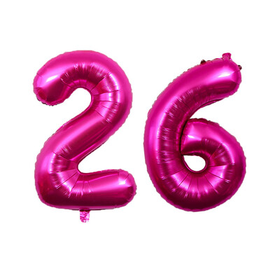 Baloane cu număr de trandafiri roz de 32 inch Număr din folie Mylar 16 18 20 21 24 25 26 30 40 50 Baloane cu heliu Decoratiuni pentru petrecerea de aniversare fete