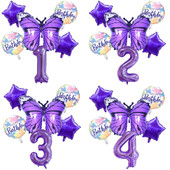 6 vnt purpurinių drugelių folijos balionų rinkinys 40 colių purpurinio numerio helio balionų gimtadienio šventės dekoracijos vaikams kūdikių dušai mergaitei