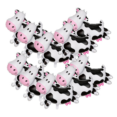 10db/tétel mini tehén léggömbök tehénfej fólia ballonok babazuhany dekorációk farm téma Anima születésnapi buli kellékek