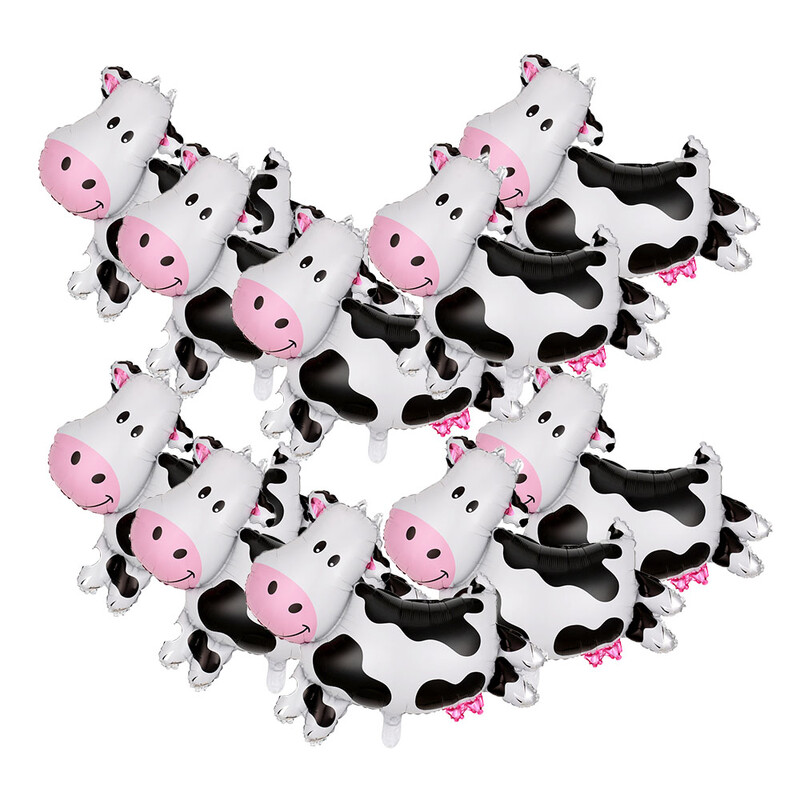 10db/tétel mini tehén léggömbök tehénfej fólia ballonok babazuhany dekorációk farm téma Anima születésnapi buli kellékek