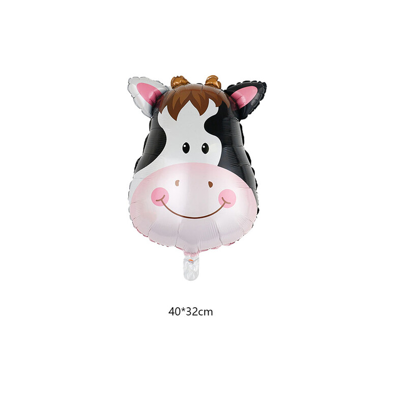 10db/tétel mini tehén léggömbök tehénfej fólia ballonok babazuhany dekorációk farm téma Anima születésnapi buli kellékek