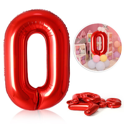 40 colių raudonos folijos balionai 0-9 numerių balionai su gimtadieniu Vestuvių vakarėlio dekoravimas Dušas Didelės figūrėlės Globos