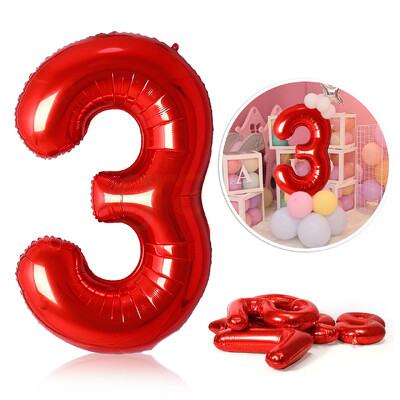 40 colių raudonos folijos balionai 0-9 numerių balionai su gimtadieniu Vestuvių vakarėlio dekoravimas Dušas Didelės figūrėlės Globos