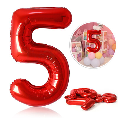 40 colių raudonos folijos balionai 0-9 numerių balionai su gimtadieniu Vestuvių vakarėlio dekoravimas Dušas Didelės figūrėlės Globos