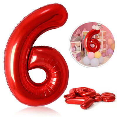 40 colių raudonos folijos balionai 0-9 numerių balionai su gimtadieniu Vestuvių vakarėlio dekoravimas Dušas Didelės figūrėlės Globos