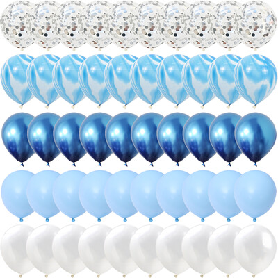 50KOM Ahat plavi mat metalik konfeti baloni otkrivaju spol vjenčanje Valentinovo Baby Shower rođendanske dekoracije