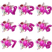 7 KOM ružičasto crveni brojevi 1-9 set balona od folije za djecu, djevojčice, rođendanska dekoracija Baby Shower, vjenčanje, princeza, lutka, pribor za zabavu