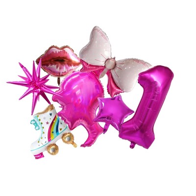 7 KOM ružičasto crveni brojevi 1-9 set balona od folije za djecu, djevojčice, rođendanska dekoracija Baby Shower, vjenčanje, princeza, lutka, pribor za zabavu