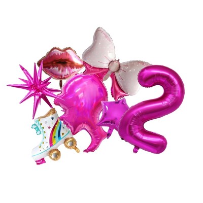 7 KOM ružičasto crveni brojevi 1-9 set balona od folije za djecu, djevojčice, rođendanska dekoracija Baby Shower, vjenčanje, princeza, lutka, pribor za zabavu