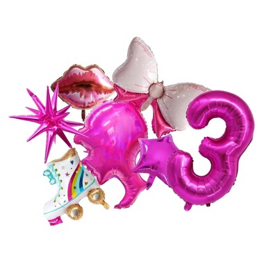 7 KOM ružičasto crveni brojevi 1-9 set balona od folije za djecu, djevojčice, rođendanska dekoracija Baby Shower, vjenčanje, princeza, lutka, pribor za zabavu