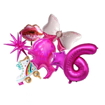 7 KOM ružičasto crveni brojevi 1-9 set balona od folije za djecu, djevojčice, rođendanska dekoracija Baby Shower, vjenčanje, princeza, lutka, pribor za zabavu