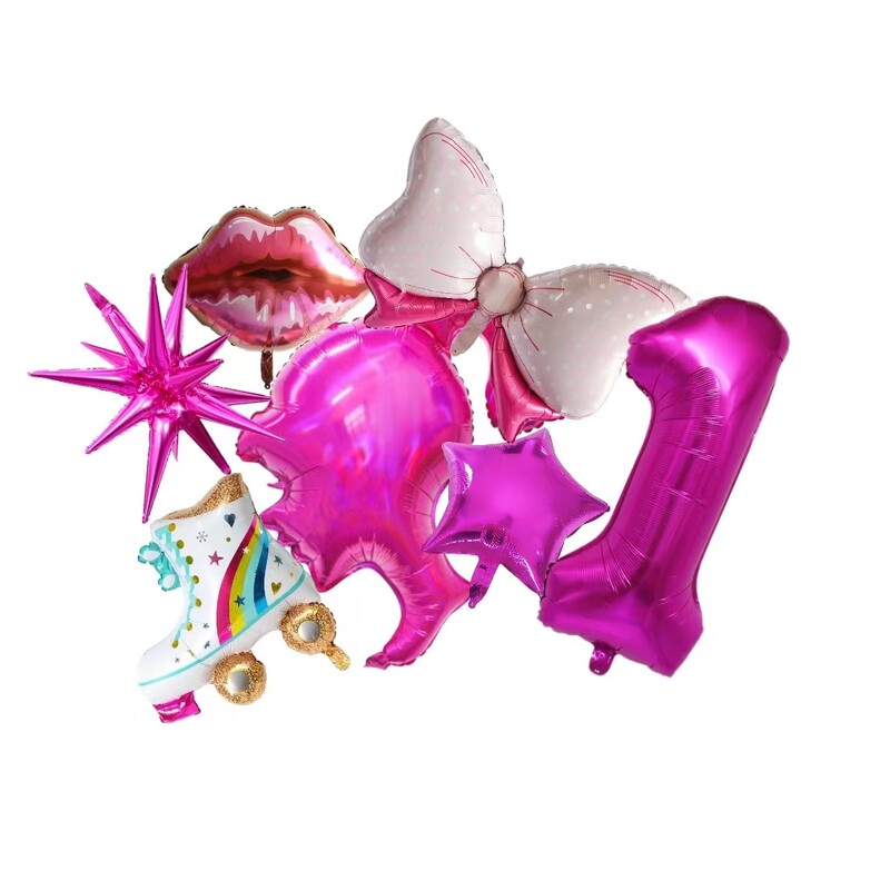 7 KOM ružičasto crveni brojevi 1-9 set balona od folije za djecu, djevojčice, rođendanska dekoracija Baby Shower, vjenčanje, princeza, lutka, pribor za zabavu