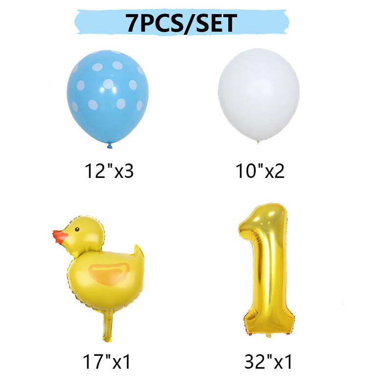 Set de 7 mini-baloane din folie de rață, 32 inch, cu număr de aur, pentru copii, pentru petrecerea de aniversare, pentru decorațiuni pentru baby shower.