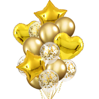 14/10db Arany Sliver Latex Szív Valentin Napi Lufi Fémes Nem Reveal Globos Baby Shower Esküvői Születésnapi Party Dekor