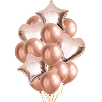 14/10db Arany Sliver Latex Szív Valentin Napi Lufi Fémes Nem Reveal Globos Baby Shower Esküvői Születésnapi Party Dekor