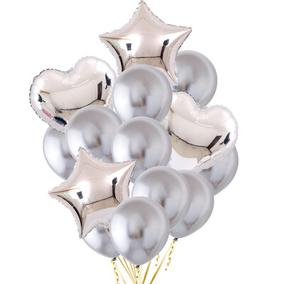 14/10db Arany Sliver Latex Szív Valentin Napi Lufi Fémes Nem Reveal Globos Baby Shower Esküvői Születésnapi Party Dekor