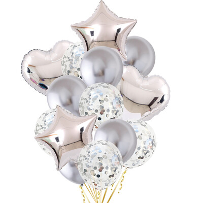 14/10db Arany Sliver Latex Szív Valentin Napi Lufi Fémes Nem Reveal Globos Baby Shower Esküvői Születésnapi Party Dekor