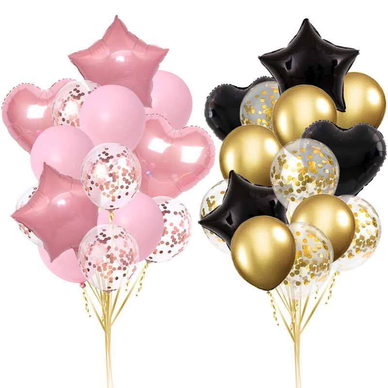 14/10db Arany Sliver Latex Szív Valentin Napi Lufi Fémes Nem Reveal Globos Baby Shower Esküvői Születésnapi Party Dekor