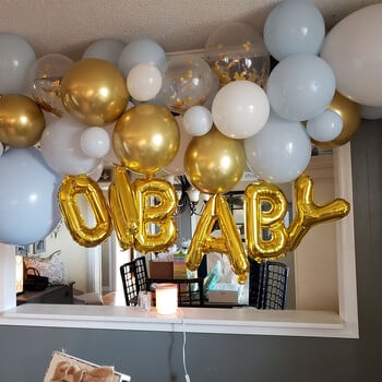 6 τμχ 16 ιντσών Ροζ χρυσό Ασημί Oh Baby Letter Foil Balloons Banner Γάμος Baby Shower Αποκάλυψη φύλου Προμήθειες διακόσμησης για πάρτι