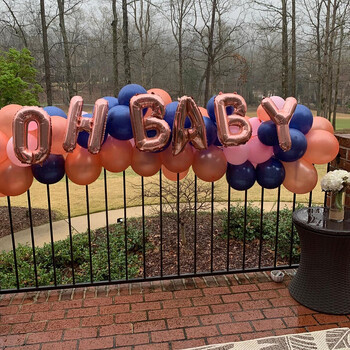 6 τμχ 16 ιντσών Ροζ χρυσό Ασημί Oh Baby Letter Foil Balloons Banner Γάμος Baby Shower Αποκάλυψη φύλου Προμήθειες διακόσμησης για πάρτι