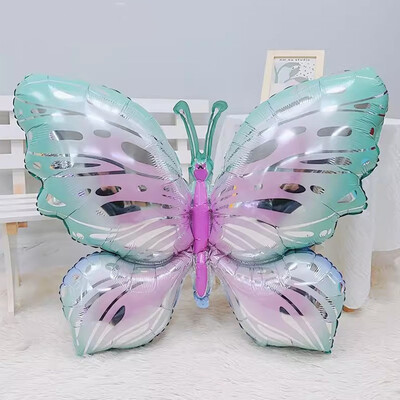 Naujausias drugelio gimtadienio balionas Mėlynas žalias violetinis folijos rutulys kūdikių dušas helio balionas gimtadienio vakarėlio dekoracijos Globos