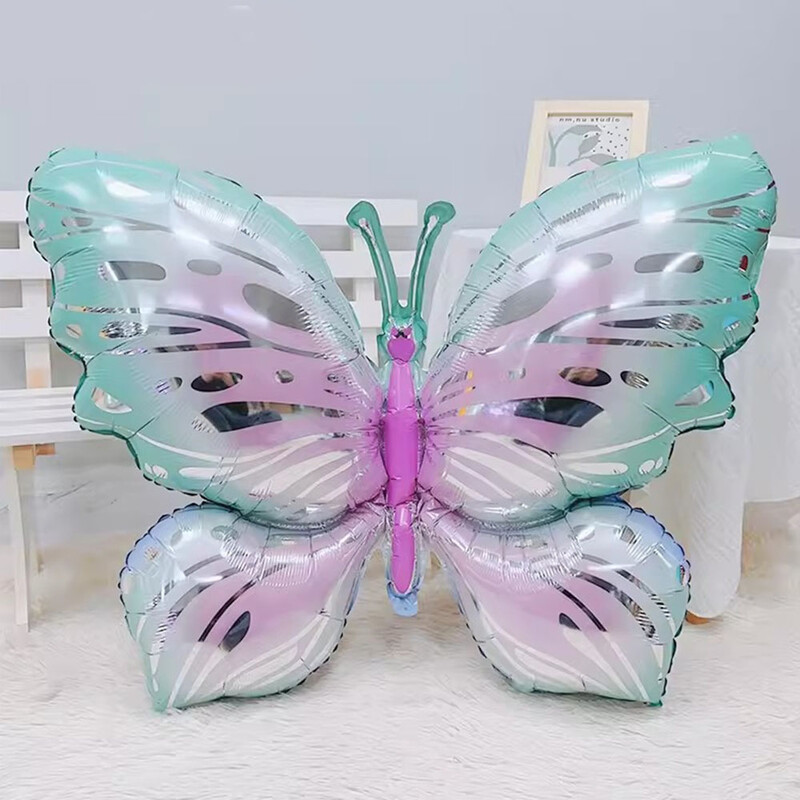 Naujausias drugelio gimtadienio balionas Mėlynas žalias violetinis folijos rutulys kūdikių dušas helio balionas gimtadienio vakarėlio dekoracijos Globos