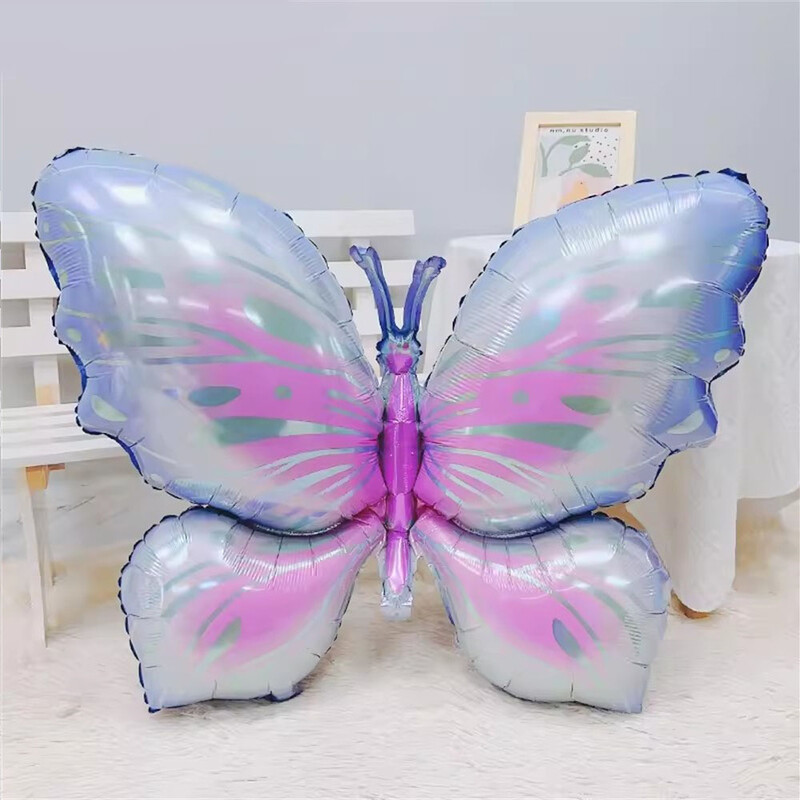 Naujausias drugelio gimtadienio balionas Mėlynas žalias violetinis folijos rutulys kūdikių dušas helio balionas gimtadienio vakarėlio dekoracijos Globos