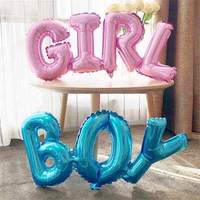 2 kom/komplet plavo ružičasta slova za dječaka i djevojčicu od folije s helijskim balonima koji otkrivaju spol Dekoracija za zabavu Baby Shower Dekoracija za rođendansku zabavu