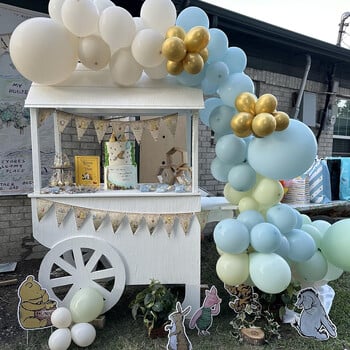 136 τμχ Dusty Green Blue Balloon Garland Arch Kit Sand White Beige Balloons for Boho Baby Bridal Shower Wedding Party