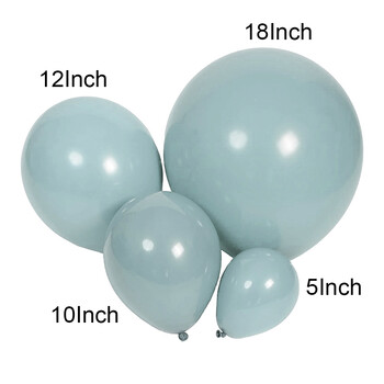 Haze Blue Balloons Garland 5/10/12/18Inch Dusty Ice Blue Balloon Arch Kit for Birthday Baby Shower Decoration Party Wedding Party