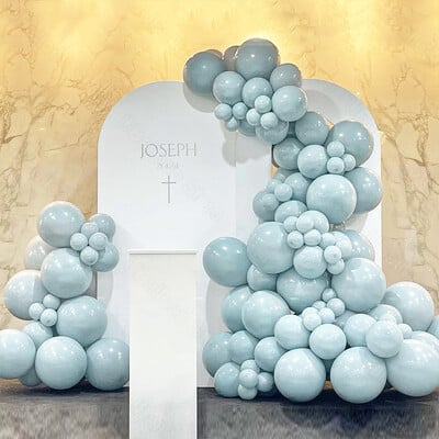 Haze Blue Balloons Girlland 5/10/12/18 Inch Dusty Ice Blue Balloon Arch Kit Kit za rođendan Baby Shower Wedding Party Decorations
