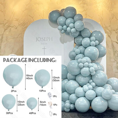 Haze Blue Balloons Girlland 5/10/12/18 Inch Dusty Ice Blue Balloon Arch Kit Kit za rođendan Baby Shower Wedding Party Decorations