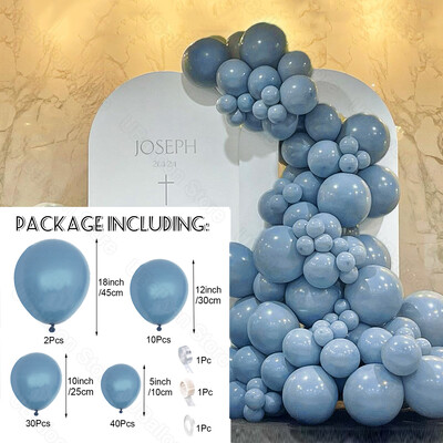 Haze Blue Balloons Girlland 5/10/12/18 Inch Dusty Ice Blue Balloon Arch Kit Kit za rođendan Baby Shower Wedding Party Decorations